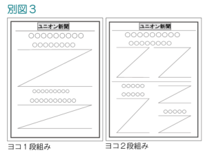 別図3 ヨコ1段組み ヨコ2段組み